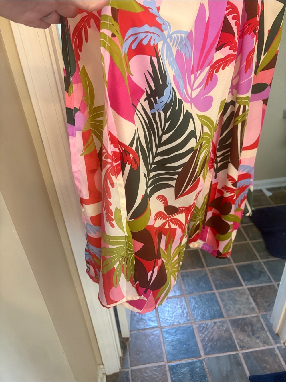 NWOT - Tropical Print Strapless One-Piece Romper. - Picture 3 of 5